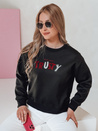Damen Sweatshirt in Übergröße mit Stickerei SOFTRUS schwarz Dstreet BY1408