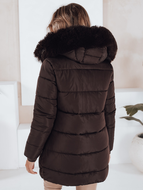 Damen Steppjacke mit Fell braun Dstreet TY5222
