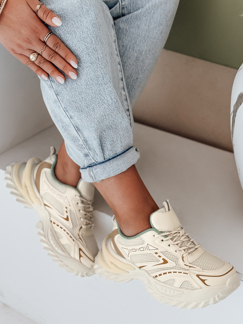Damen Sport Turnschuhe beige Dstreet ZY1008