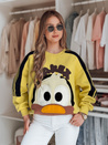 Damen Sweatshirt in Übergröße mit Aufnähern CUTE MAKEX gelb Dstreet BY1489