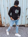 Herren Sweatshirt mit Aufdruck Schwarz Dstreet BX5352