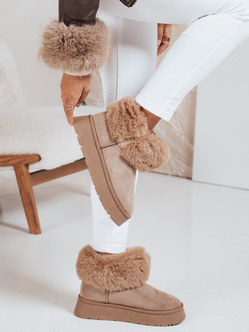 Damen Schneestiefel mit Fell beige Dstreet ZY1056