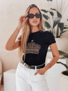 Damen-T-Shirt mit Krone BLINGESSO schwarz Dstreet RY2877