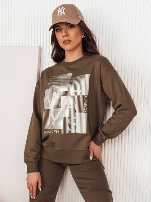 Damen Sweatshirt mit Kapuze FEMMES Farbe Braun DSTREET BY1282