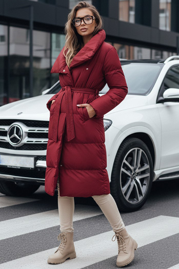 Langer Steppmantel für Frauen FAVI kastanienbraun Dstreet TY4961