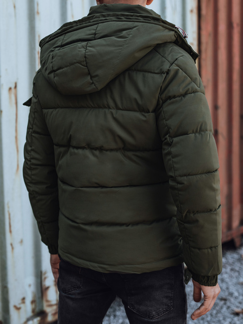 Herren Steppwinterjacke mit Kapuze grün Dstreet TX4949