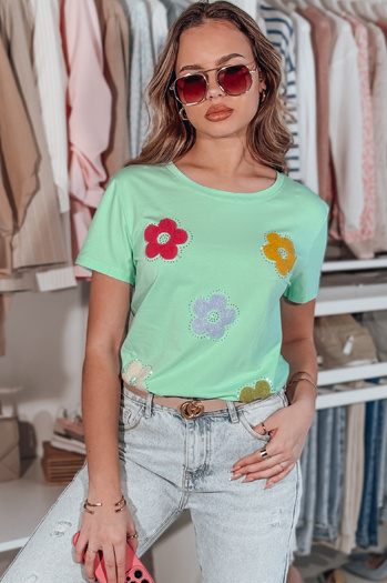 Geblümtes Damen-T-Shirt DAISYLA mint Dstreet RY2743