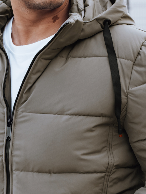 Herren Steppwinterjacke mit Kapuze beige Dstreet TX5065