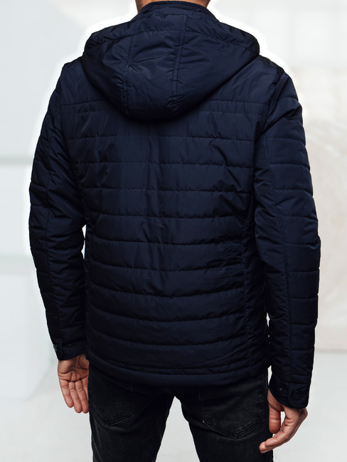 Herren Übergangsjacke mit Steppkapuze navy blau Dstreet TX5008