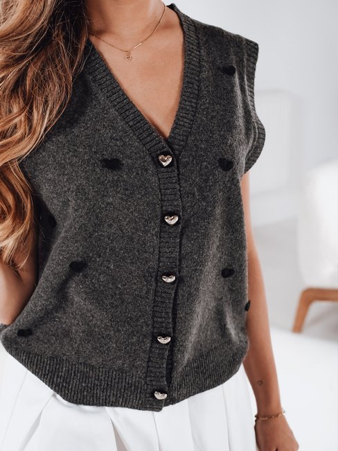 Ärmelloser Damen-Pullover dunkelgrau Dstreet MY2521