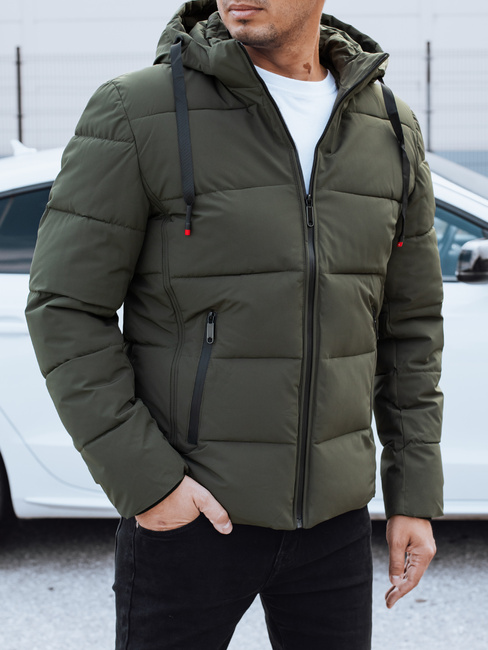 Herren Steppwinterjacke mit Kapuze grün Dstreet TX5066