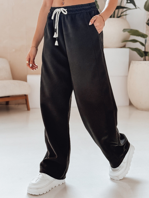 Damen Jogginghose mit weitem Bein DRESMOOD PREMIUM schwarz Dstreet UY2686