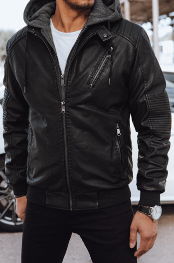 Herren Kunstlederjacke Farbe Schwarz DSTREET TX4538