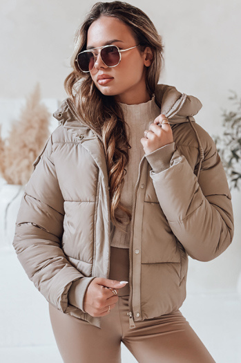 Damen SNOWLIKE gesteppte Winterjacke mit Kapuze hellbeige Dstreet TY4931