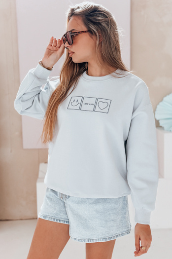 Damen Sweatshirt in Übergröße mit Stickerei EASYJOY blau Dstreet BY1516