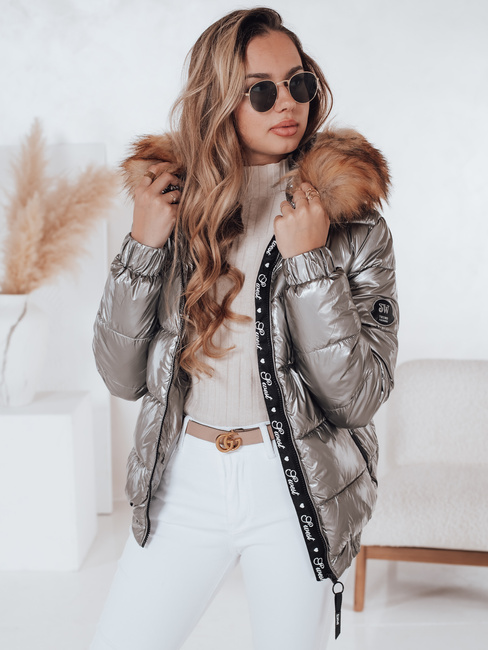 Damen Winterjacke mit Kapuze MELANI dunkelgrau Dstreet TY4486