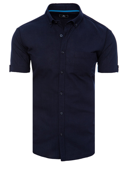 Herren Kurzarm Hemd Farbe Dunkelblau DSTREET KX0983