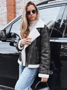 Damen Ramones Jacke mit Schafsfell schwarz Dstreet TY5237