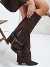 Damen Wildlederstiefel mit Stilettoabsatz braun Dstreet ZY1131