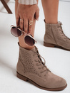 Damen beige durchbrochene Stiefel Dstreet ZY1045