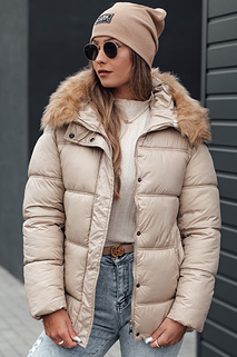 NORDKOLL Damen Winter Steppjacke mit Kapuze hellbeige Dstreet TY4710