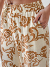 Weit geschnittene Damenhose mit Blumenmuster LOVEGARDEN camel Dstreet UY2657