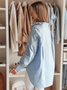 Damen Shirt in Übergröße mit längerem Rücken BLUOSIZE blau Dstreet DY0458