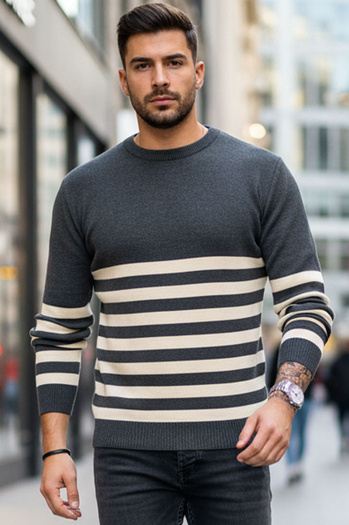 Herren Gestreifte Pullover Farbe Dunkelgrau DSTREET WX2133