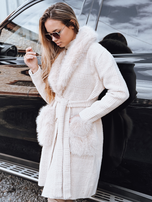 Damen Pelzmantel beige Dstreet TY5278