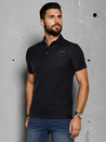 Herren Poloshirt mit Patch schwarz Dstreet PX0624