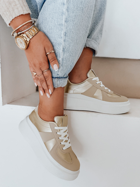 Damen Plateau Turnschuhe MODNIKKI gold Dstreet ZY1004