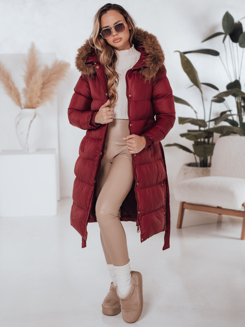 Gesteppte Damen-Winterjacke mit Pelz STYLEBELLA rot Dstreet TY5008