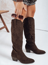 Damen Wildleder Cowboystiefel braun Dstreet ZY1106
