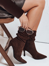Hochhackige Stiefel mit Crinkle-Schaft braun Dstreet ZY1040