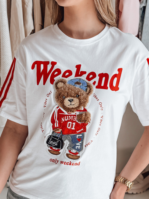 Damen Oversize-Teddybär T-Shirt FUNTED weiß Dstreet RY2850