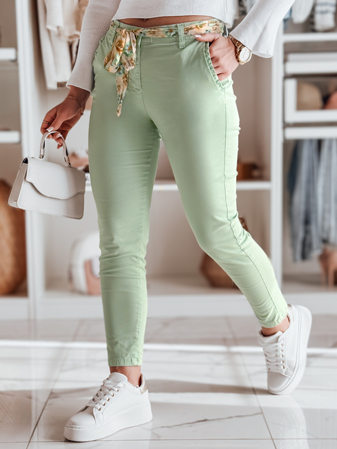 Damen Stoff Chinos mit Gürtel ROSSALI mint Dstreet UY2531