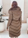 Gesteppte Damen Winterjacke mit Kunstpelz dunkelbeige Dstreet TY5079