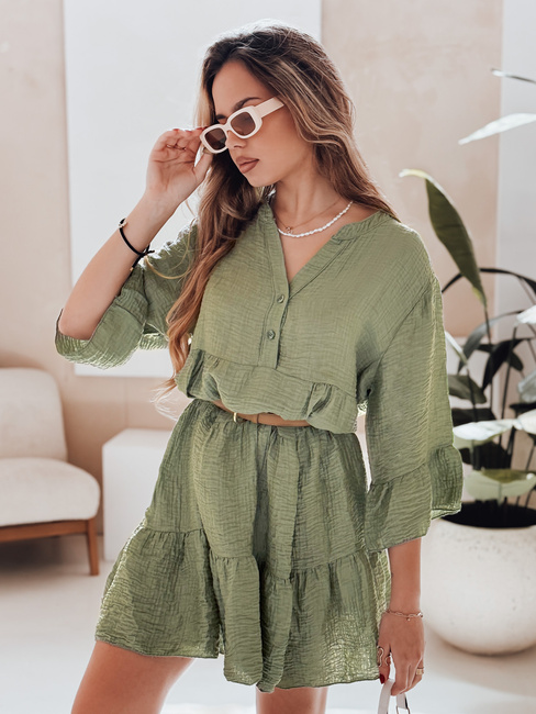 Sommer-Musselin-Kleid LYVONNE dunkelgrün Dstreet EY2616