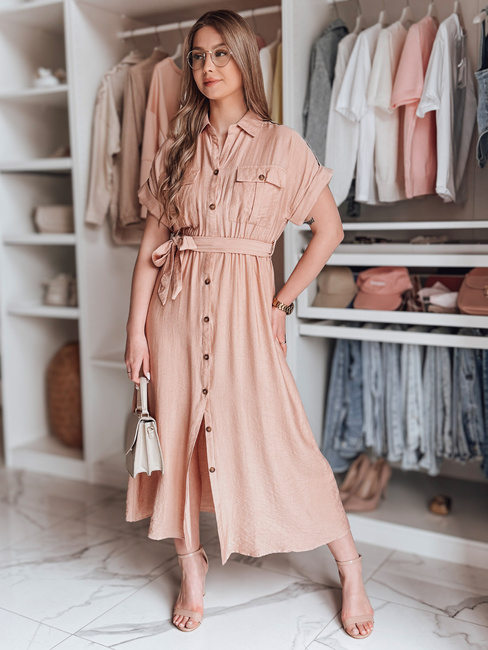 SUNNI LOVE Maxikleid aus Leinen rosa Dstreet EY2609