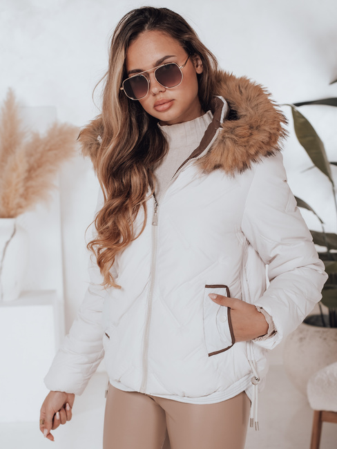 Damen Winterjacke COLDLIKE gesteppt mit Kapuze weiß Dstreet TY5002
