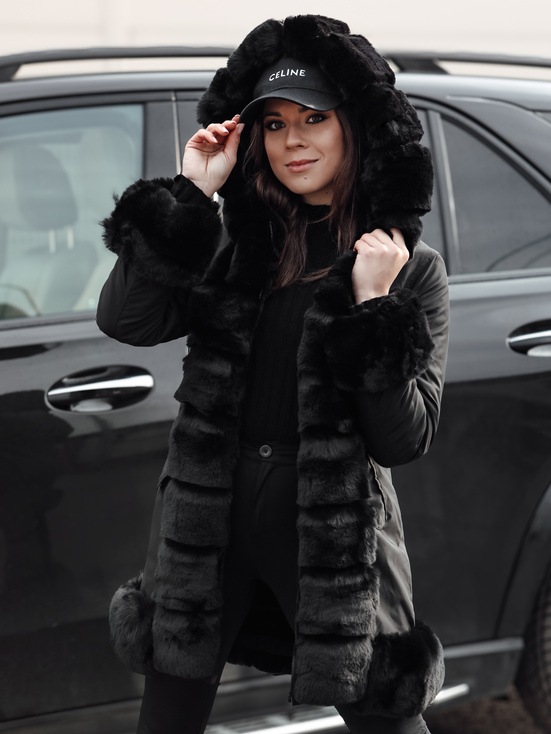 Damenjacke mit Pelz FURRWINT schwarz Dstreet TY4772