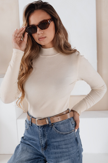 Damen Halb-Rollkragenpullover TARLENA ecru Dstreet MY2482