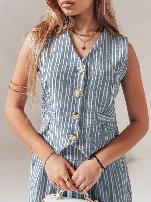 Ärmellose Damenjacke LINELIA blau Dstreet PY0134