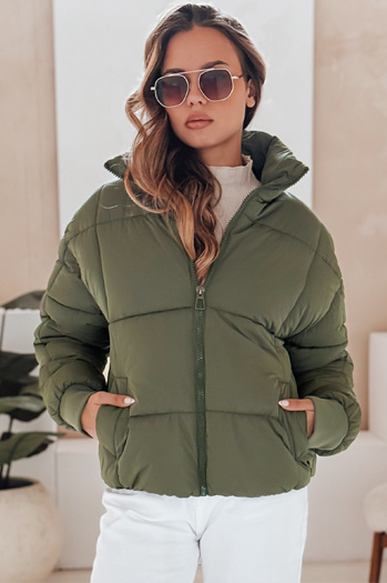 Kurze Damen-Winter-Steppjacke VIBEGIRL grün Dstreet TY4946