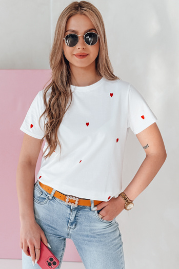 Damen Oversize-T-Shirt mit Herzen ROMAFINA weiß Dstreet RY2889