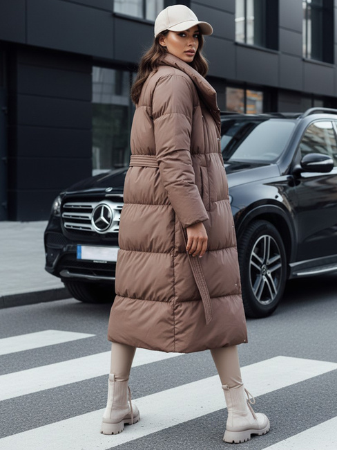 Langer Steppmantel für Frauen FAVI braun Dstreet TY4571