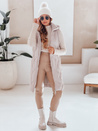 Lange Steppweste für Damen mit Kapuze beige Dstreet TY5099