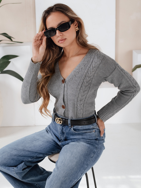 Damen Strickjacke MELANIA Farbe Hellgrau DSTREET MY1654