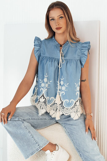 Damenbluse FATRELA blau Dstreet RY2452