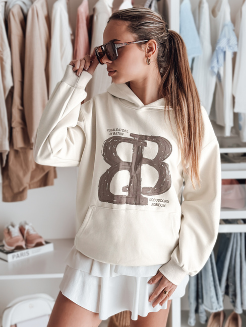 Damen-Kapuzenpullover in Übergröße LITESSO ecru Dstreet BY1414